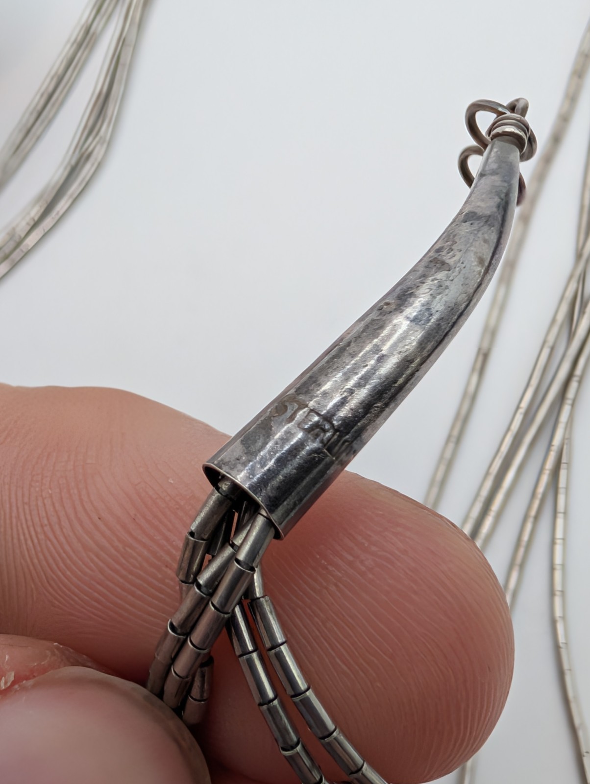 Native 925 Sterling Liquid Silver Multi Strand Ne… - image 6