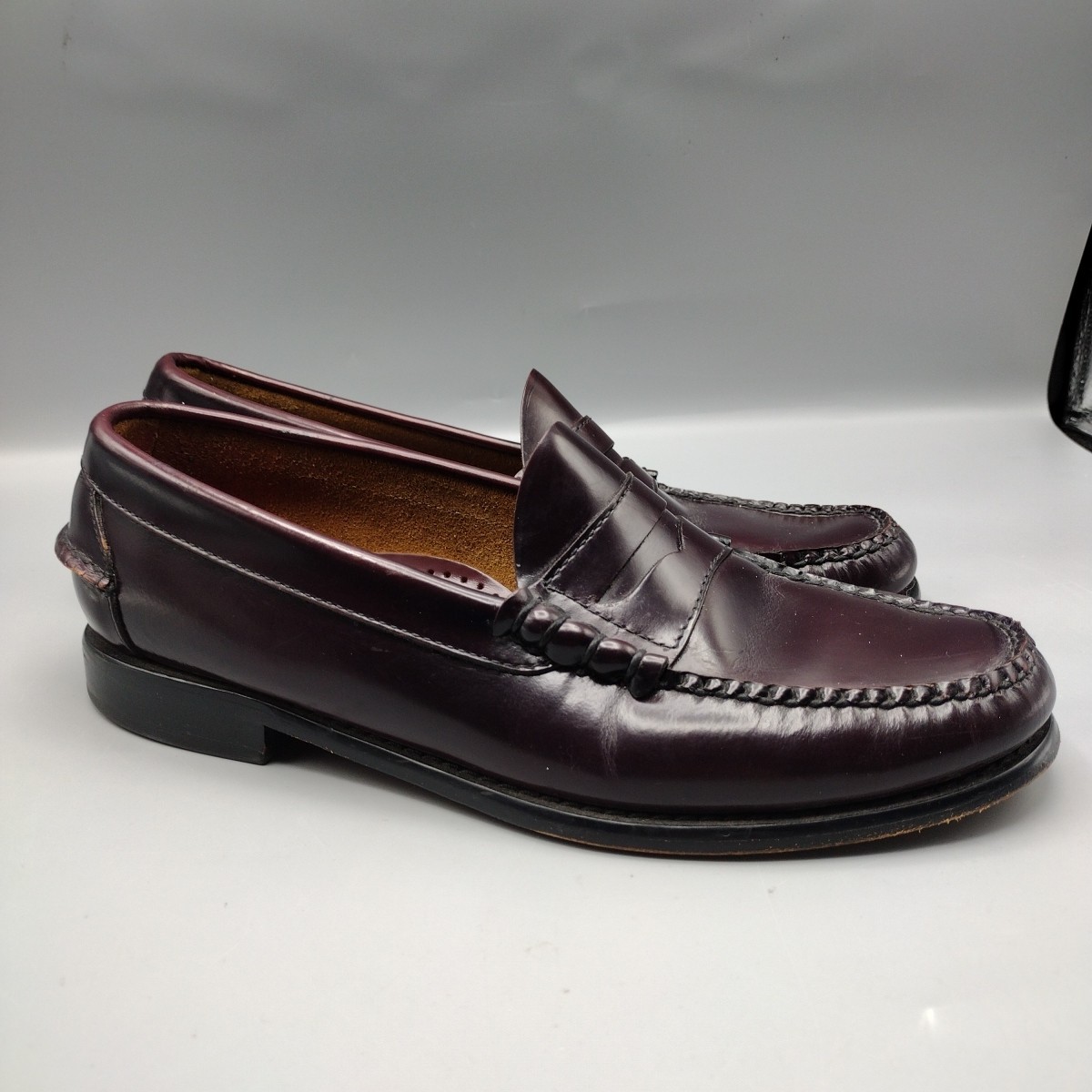 LL Bean Leather Penny Loafers Mens 8.5 D Burgundy Cordovan  display picture 1