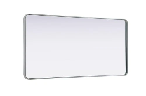 Elegant Decor Contour Metal Rectangle Mirror 30X60" Silver - Picture 8 of 11