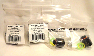 4 Enzotech Compression Fitting G 1/4 Thread for 3/8'' ID and 1/2'' OD Tubing  Mat