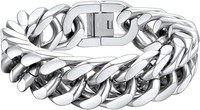Armband Panzerkette Edelstahl Schwarz Vergoldet 19-23Cm FüR Herren Damen Schmuck