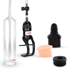 LeLuv Penis Pump EasyOp Zgrip with Black, Septum Seal and Fleshlike Donut