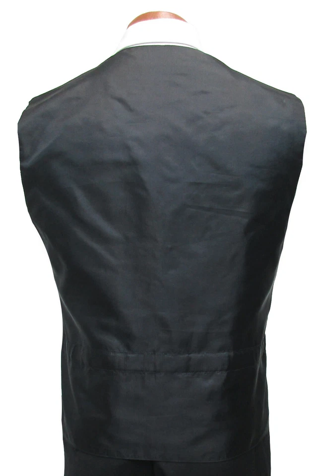 Colete smoking masculino Jean Yves preto lã costas inteiras casamento noivo pedreiro formatura médio - Imagem 4 de 4