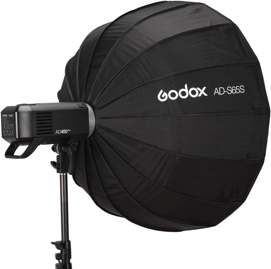 Godox AD-S65S 65cm Deep Portable Mount Silver Reflector for AD400Pro Flash Light - Image 3 of 4