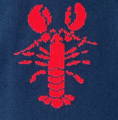 CLASSIC PREP Boys 7 Yrs (~6) Navy Blue Pullover Sweater w/Red Knit Lobster CPC - Picture 3 of 5