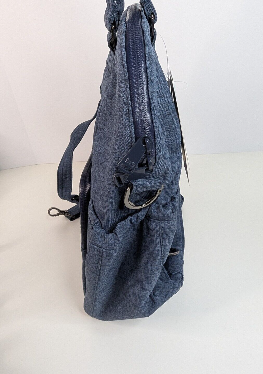 Lug Canter Indigo Blue Denim Convertible Tote Backpack 