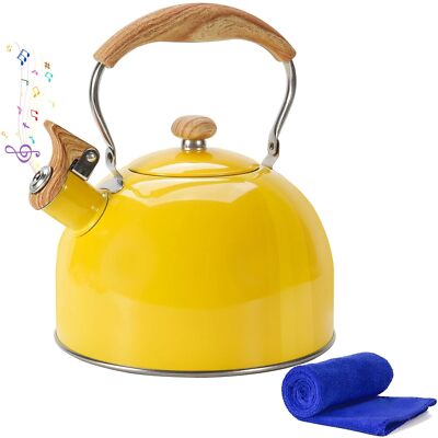 Tea KettleWhistling Tea Kettle Stovetop 2.6 Quart Tea Pots for Stove Top Food...