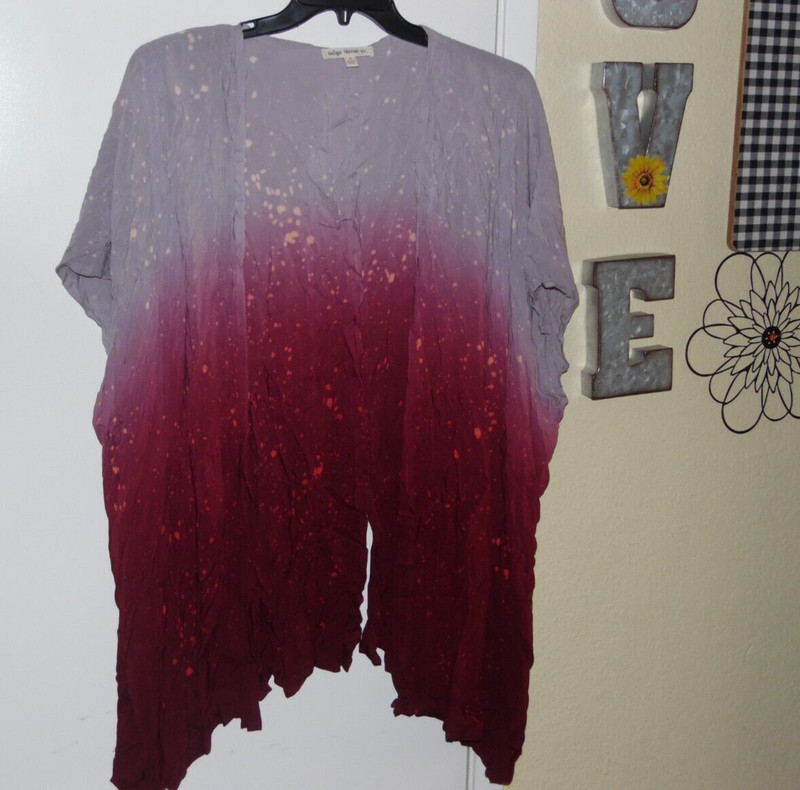 INDIGO THREAD  ~ RED/GRAY KIMONO ~ SIZE MED ~ NWT ~ SWT #74