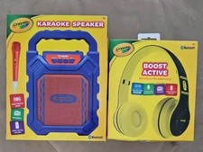   CRAYOLA KARAOKE SPEAKER FM RADIO BATTERY MICROPHONE  Headphones BLUETOOTH NEW