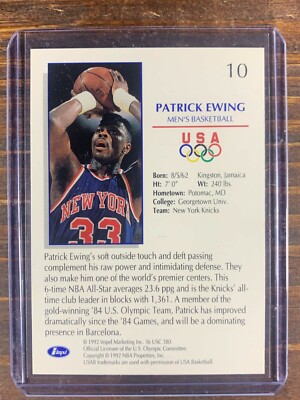 Patrick Ewing 1992 Olympics Impel Card #10 USA Basketball DREAM