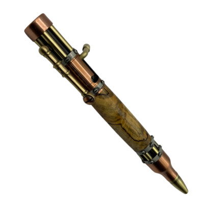 Cadman & Cummins Steampunk Kugelschreiber, Holz/Kupfer/Messing, Bolt Action Pen