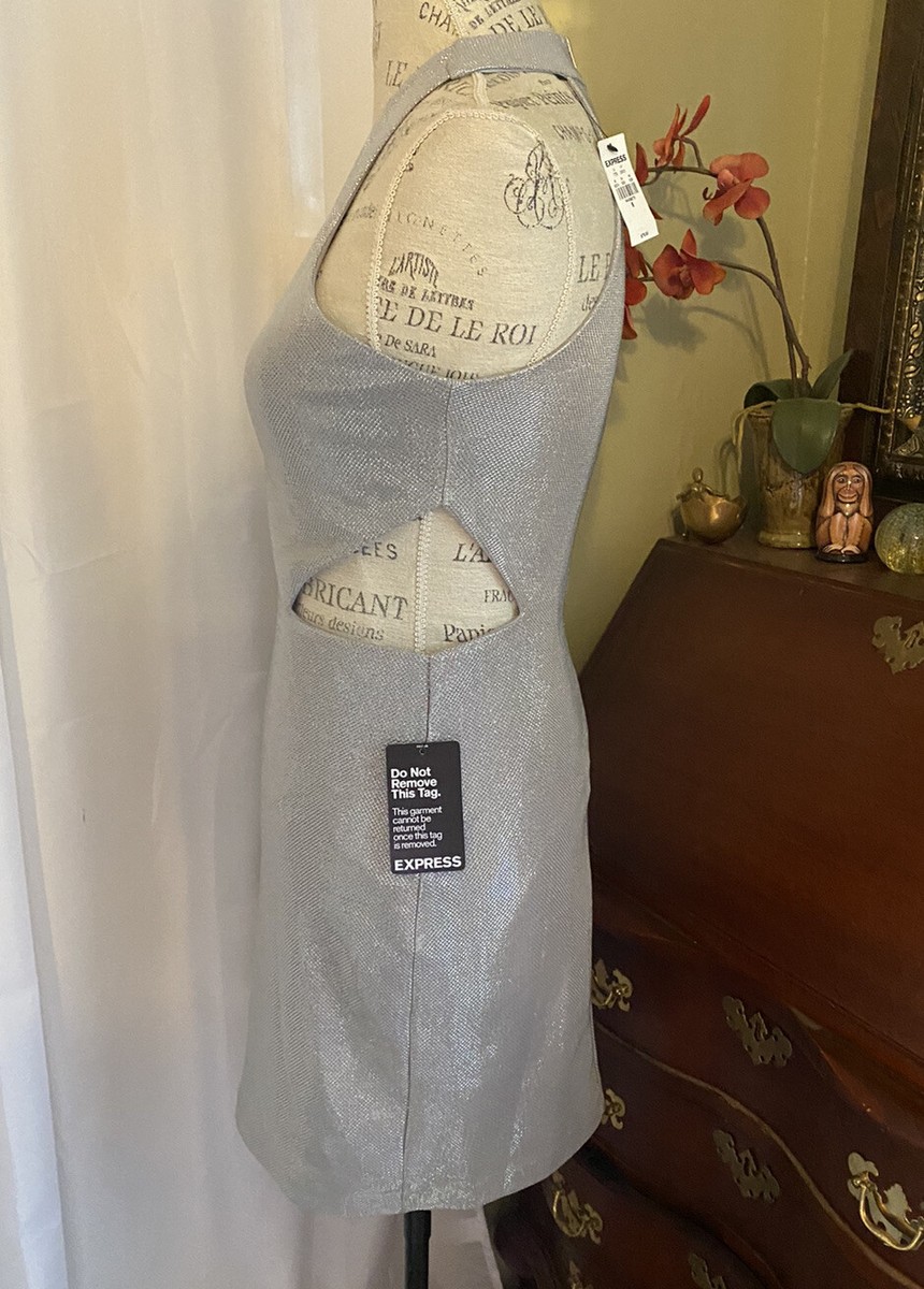 express silver dress Express Dress Shimmering Silver Party Dress Size 6 NWT