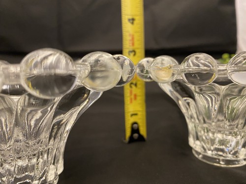Berwick Burpee BUBBLE Crystal Candlestick Pair (2) by Anchor Hocking - Picture 3 of 8