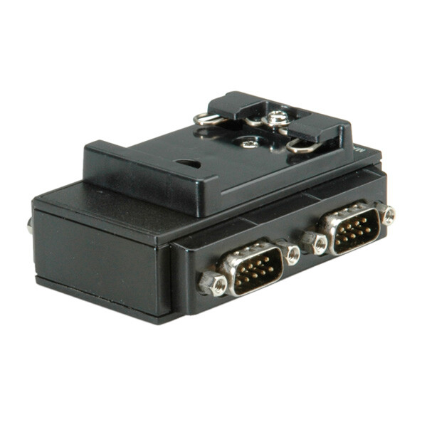3161807 Secomp ROLINE USB 2.0 to RS232 Adapter, for DIN Rail 4 Ports Nero