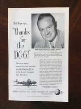 1950 vintage original ad Douglas DC-6 Aircraft Bob Hope nice condition 