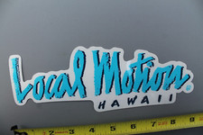 LOCAL MOTION Hawaii Clear Turquoise Teal Aloha 80's LM2 Vintage Surfing STICKER