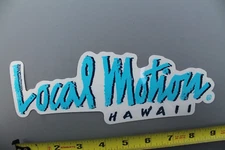 LOCAL MOTION Hawaii Clear Turquoise Teal Aloha 80's LM2 Vintage Surfing STICKER