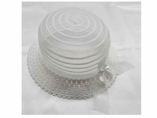 cappello bianco falda part bambina elegante cerimonia bimba hat baby cildren - Picture 2 of 2