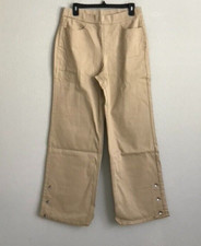 Isaac Mizrahi Live Regular True Denim Wide Leg Jeans - Stone Sz 8 a473493