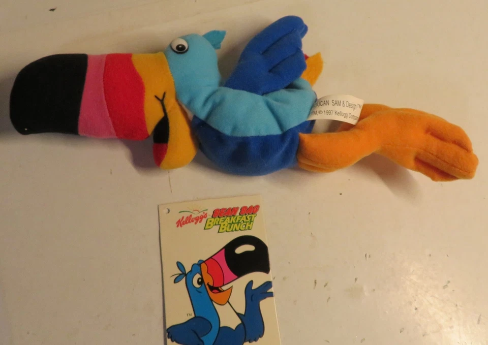 Kellogg's TOUCAN SAM Froot Loops Advertising Bird Beanie Breakfast Bunch 1997 - Image 4 of 4