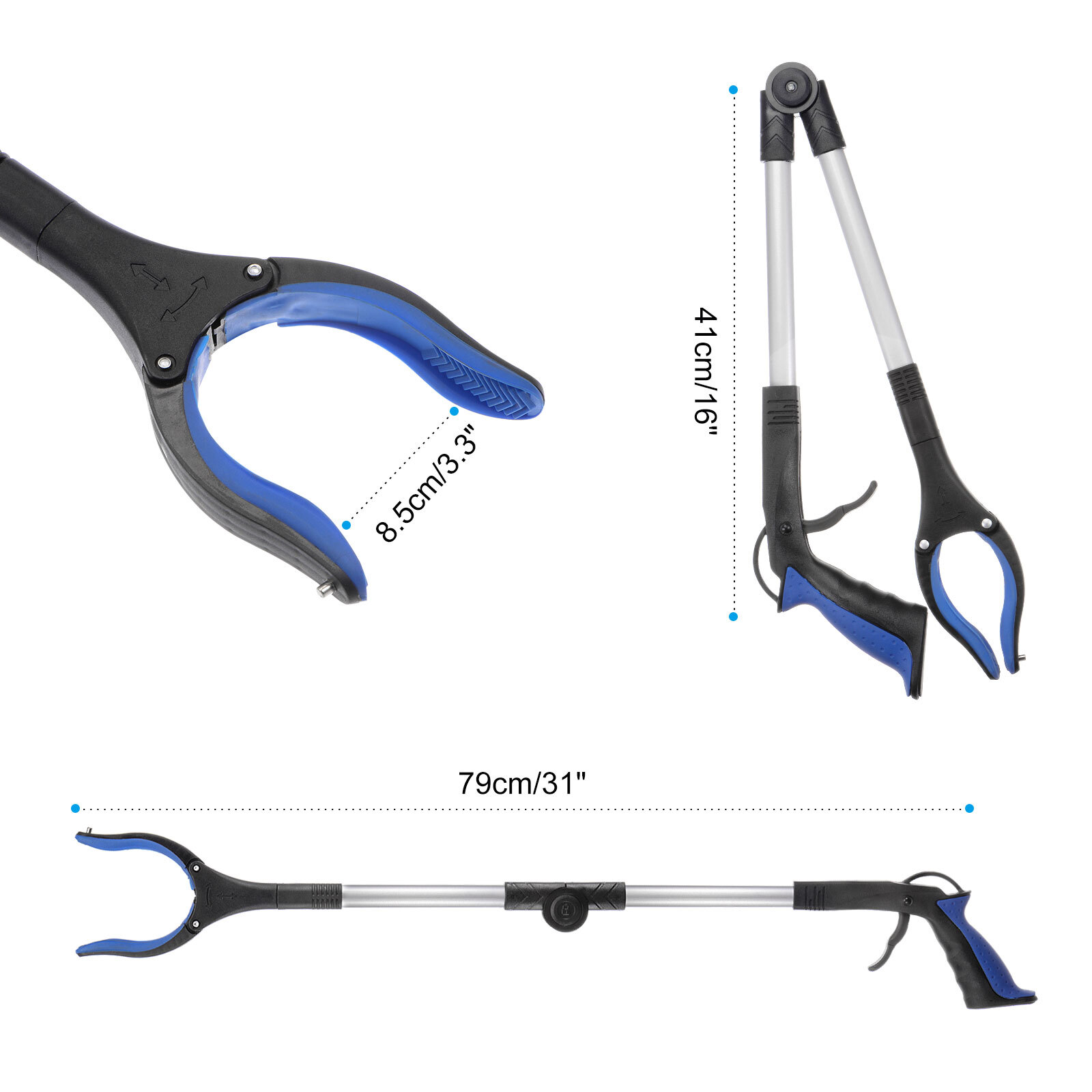 2pcs Grabber Tool 32" Extra Long Extension Grabbers Foldable Pick Up