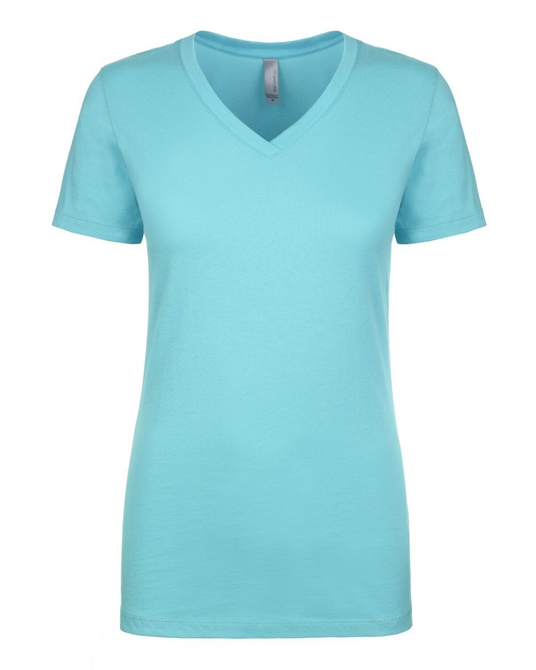 Next Level Ladies' Cotton Poly Ideal V-Neck Short Sleeves T-Shirt N1540 ...