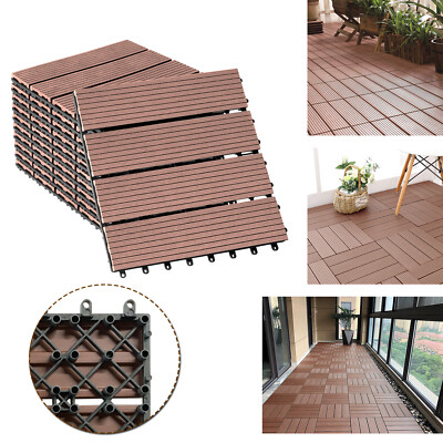 WPC Terrassenfliesen Mit 3D-Holzmaserung - Klickbar, Witterungsbeständig, Pflegeleicht, 30x30 Cm
