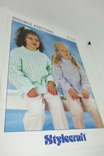 Stylecraft Knitting Pattern 4514 DK Sweaters 20-30" Girls 
