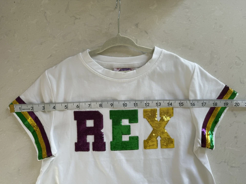 Brand new Adorable REX Girls T-shirt For Mardi Gras.. Precious sequins!! - Image 4 of 4