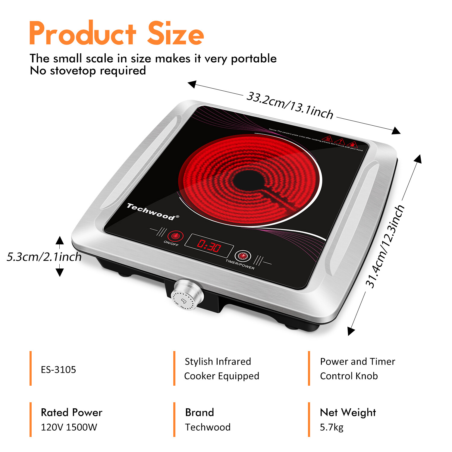 techwood hot plate single burner