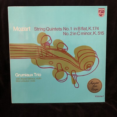 MOZART String Quintets #1 & 2- ARTHUR GRUMIAUX TRIO - PHILIPS ST LP NM