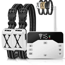 Electric Pet Dog Fence Containment System Waterproof Shock Collar for 1/2 Dogs