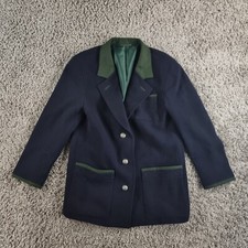 Salzburger Jacket Womens 36 Loden Look Blue Green Blazer Austria Y2-a2