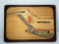 National Airlines Custom Wood Puzzle Table Display Picture Felt Back Collectable