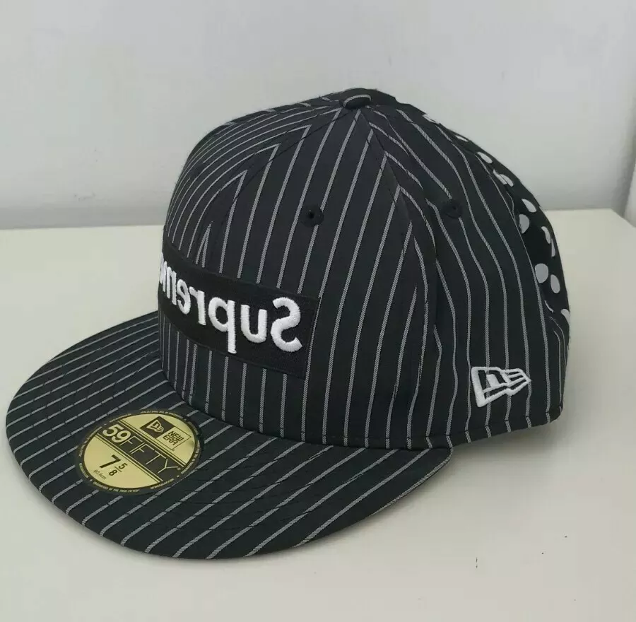 SS14 Supreme Comme Des Garcons New Era black cap hat 7 5/8 Box Logo CDG Vintage