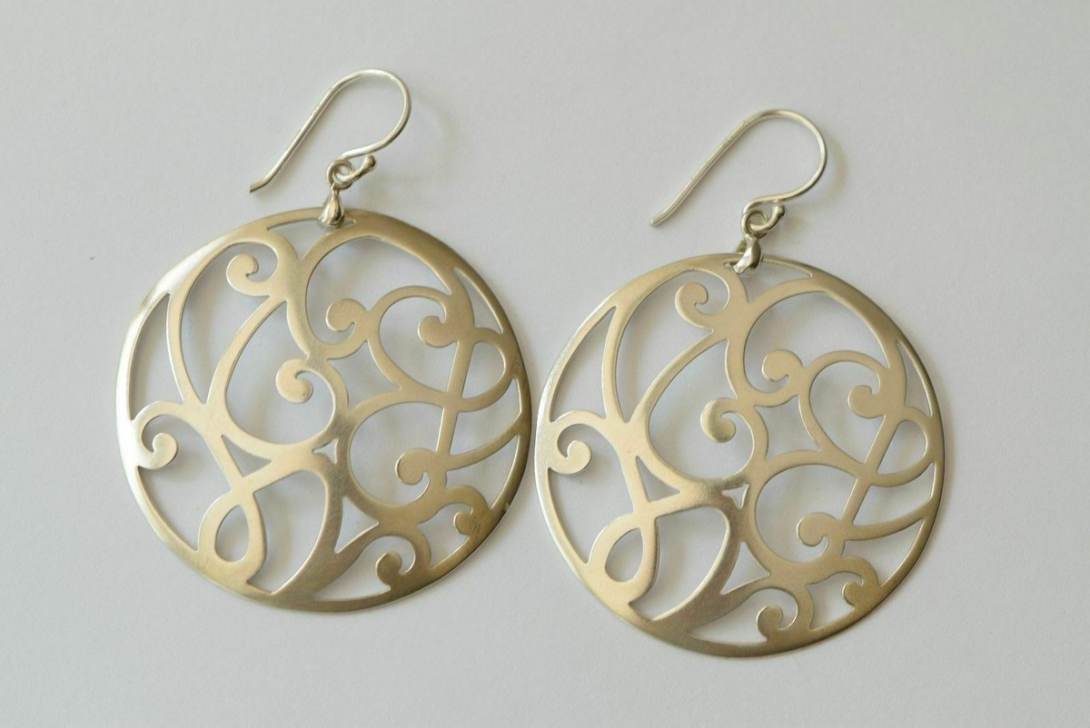 Orecchini Silpada W2137 in argento sterling con trama a cerchio rotondo Orecchini Silpada W2137 in argento sterling con trama a cerchio rotondo