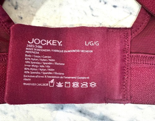 Jockey Women's Large Forever Fit Sports Bra Molded Cut Burgundy/Pink Mid Impact - Picture 4 of 4