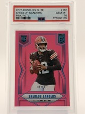 2025 Panini Donruss Elite Rookies Shedeur Sanders #112 Fotl Pink /13 (RC) PSA 10