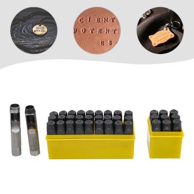 36-Piece Stamping Set  Letter & Number Steel Punch Stamp Set 0.5in12.5mm