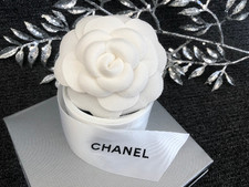 AUTHENTIC   CHANEL Wide satin Ribbon 92" w/ Camellia