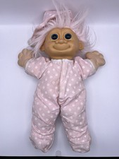 Vintage Russ Troll Kidz 12  Peek-a-Boo Butt Pink Polka Dot Pajamas  Night Cap