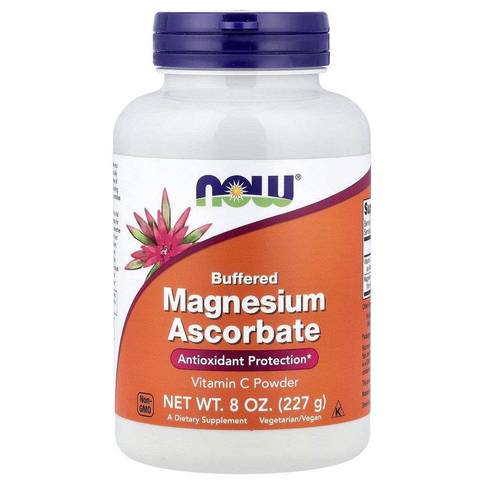 Now Foods Pure Buffered Magnesium Ascorbate 8 oz 227 g GMP Quality Assured,