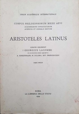 Aristoteles latinus. Codices descrippsit - AA.VV - Staatsbibliothek - 1939