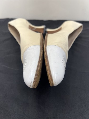Chanel Pumps 40 CC Beige Lammfell Weiß Cap Toes Mid Heels Pantoletten Sandalen Booties - Bild 16 von 24