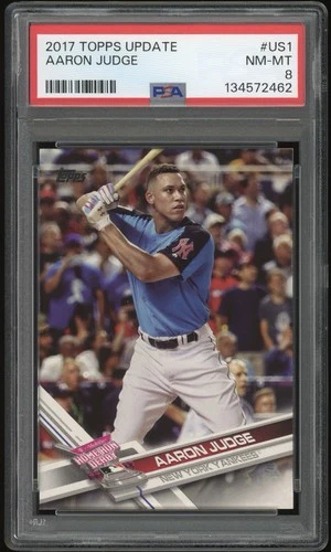 PSA 8 Aaron Judge 2017 Topps Update Series #US1 Home Run Derby Rookie RC