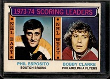 1974-75 O-Pee-Chee Scoring Leaders 3 Esposito / Clarke - Boston / Philadelphia