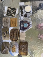 Lot of 10 VTG Belt Buckles with various themes 2
