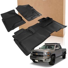 Front Rear Floor Mats Liner For Chevy Silverado Crew Cab 2014 2015 2016-2018 Front Rear Floor Mats Liner For Chevy Silverado Crew Cab 2014 2015 2016-2018