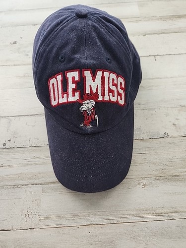 Vintage Ole Miss Hat Rebels Colonel Reb Blue Champion Snapback