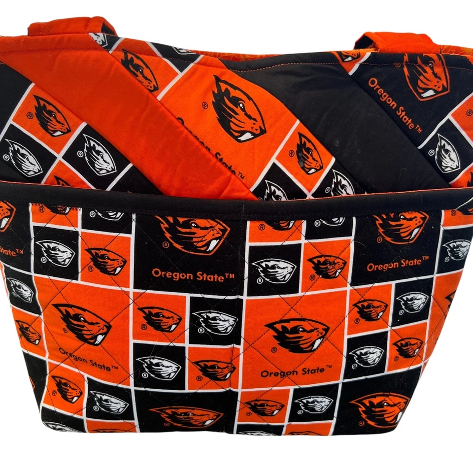 Bolso de Hombro Acolchado Oregon State Beavers NCAA OSU Naranja Negro Retazos Foto 2 de 4